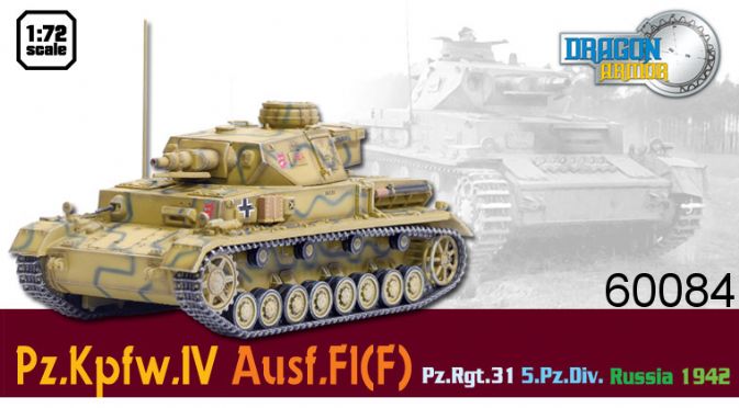  Product image 1 of the product “1:72 Panzer IV Ausf. F1, Pz.Rgt.31 5.Pz. Div. Russia 19 ”