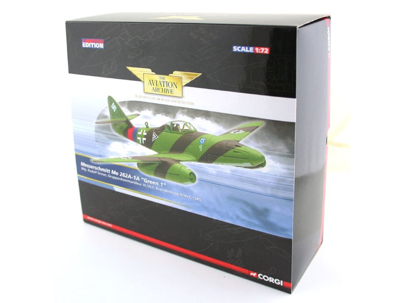  Product image 1 of the product “Corgi 1:72 AV.ar. AA35702 Me 262 A-1a Yellow 5 Anton schöppler, 3 JG7 Saaz 1945 ”