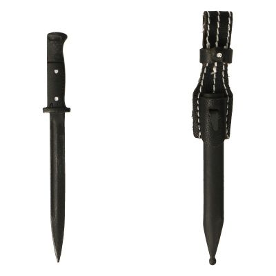  Product image 1 of the product “Diecast Bayonet with Scabbard and Genuine Leather Holder (Black) ”