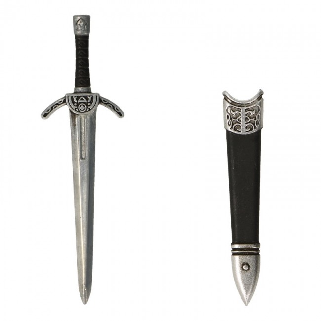  Product image 1 of the product “1/6 Diecast Knight Hospitaller Master Sergeant Dagger with Scabbard (Silver) ”