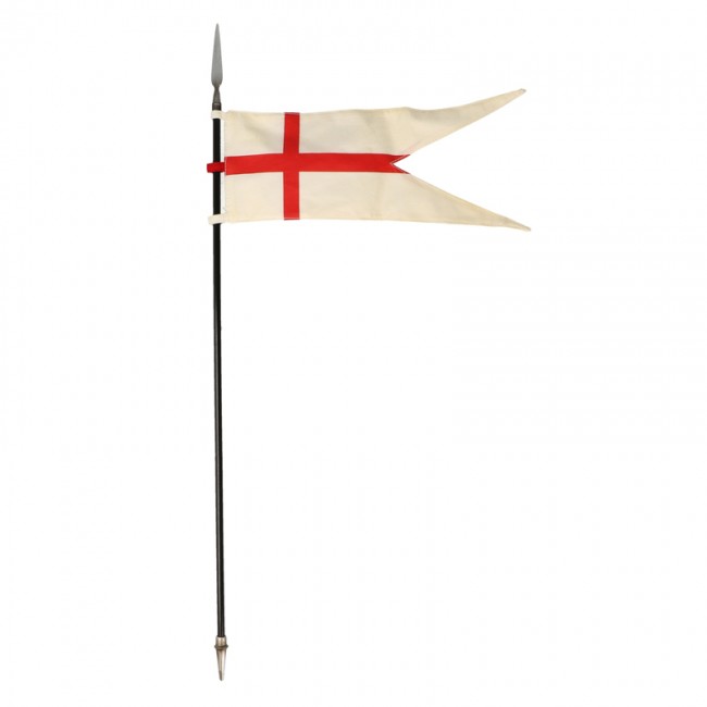  Product image 1 of the product “Diecast Knight Templar Bachelor Halberd with Flag (White) 1/6 ”