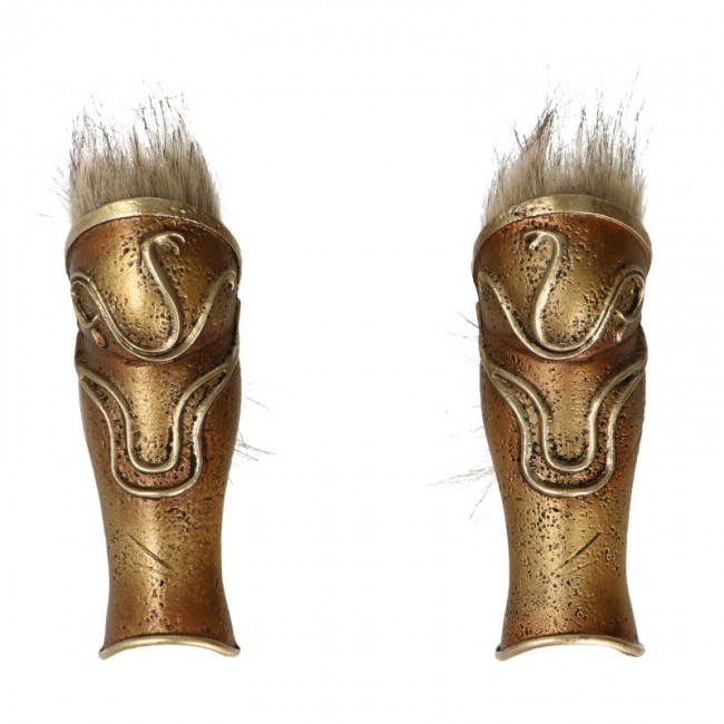  Product image 1 of the product “Diecast Leg Armors with Fur (Gold) (1:6) ”