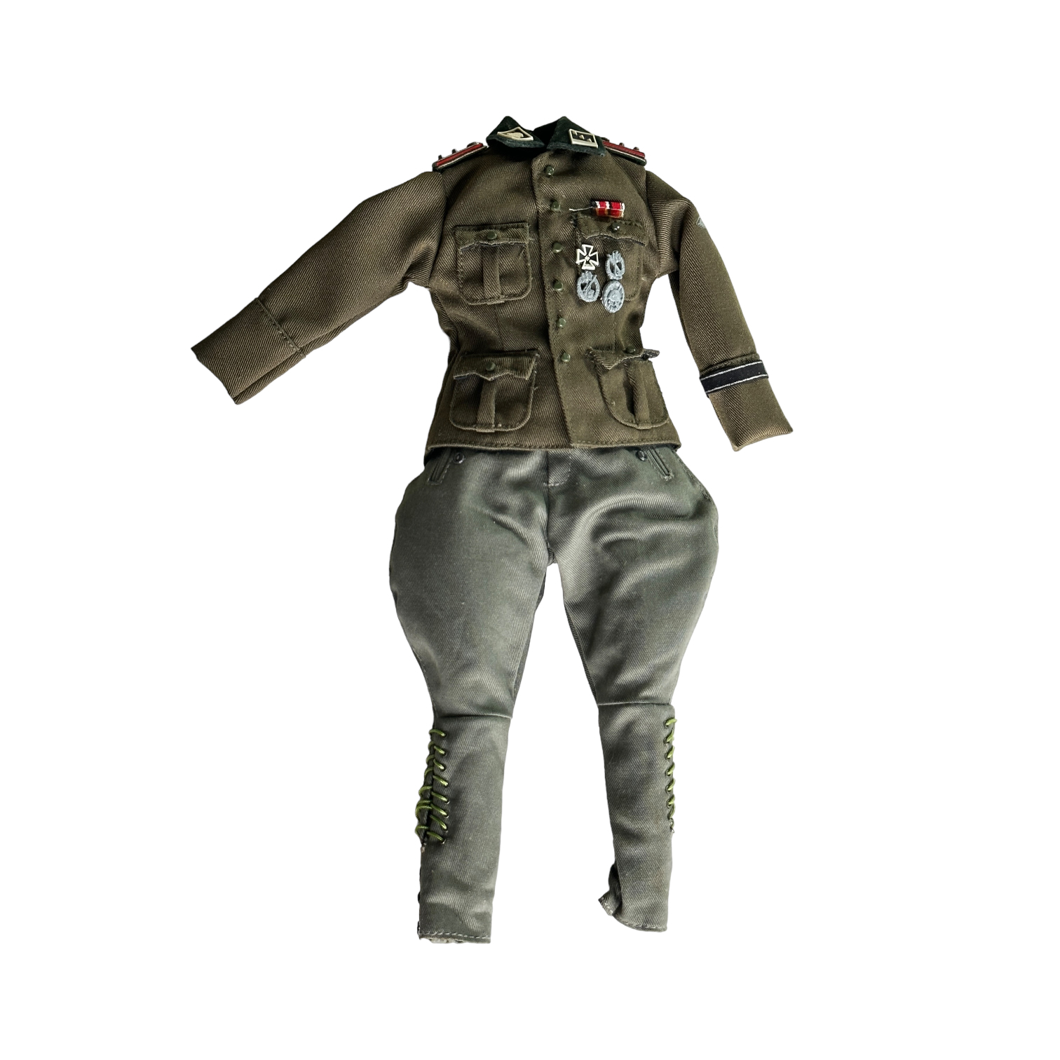  Product image 1 of the product “Totenkopf Div Hauptscharführer Rote Waffenfarbe Uniformset 1/6 ”