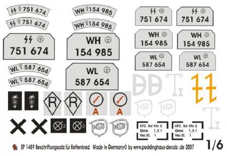  Artikelbild 1 des Artikels “1:6 Decal Kettenkrad “