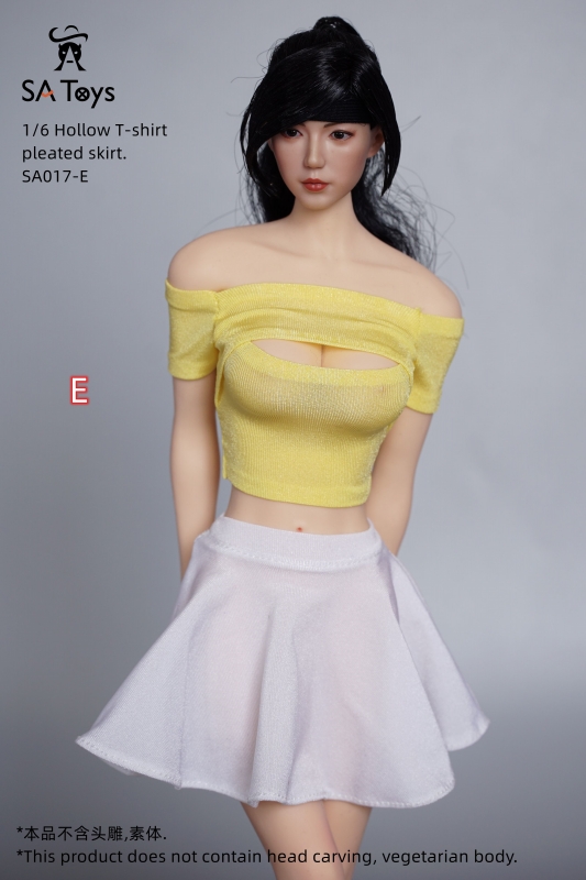  Artikelbild 1 des Artikels “Female Hollow T-shirt and Pleated Skirt Set (Yellow) 1:6 “