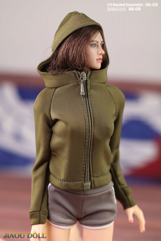  Product image 1 of the product “1:6 Female Hoodie (Olive Drab) ”