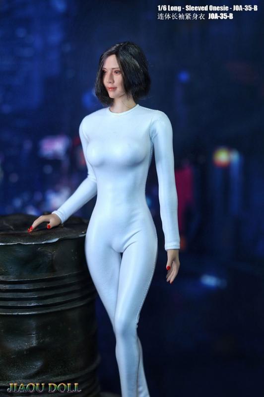  Product image 1 of the product “1:6 Female Leather Long Sleeved Onesie Suit (White) ”