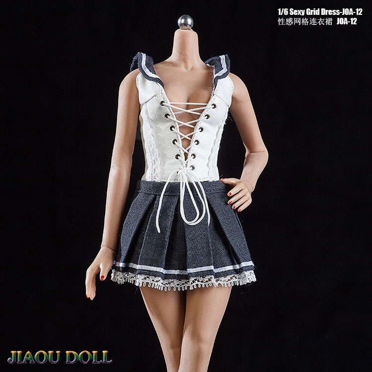  Product image 1 of the product “1/6 Female Sexy Grid Dress (Blue) ”