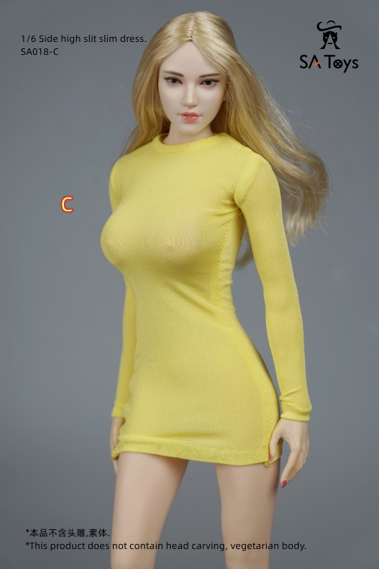  Artikelbild 1 des Artikels “Female Side High Slit Slim Dress (Yellow) 1:6 “