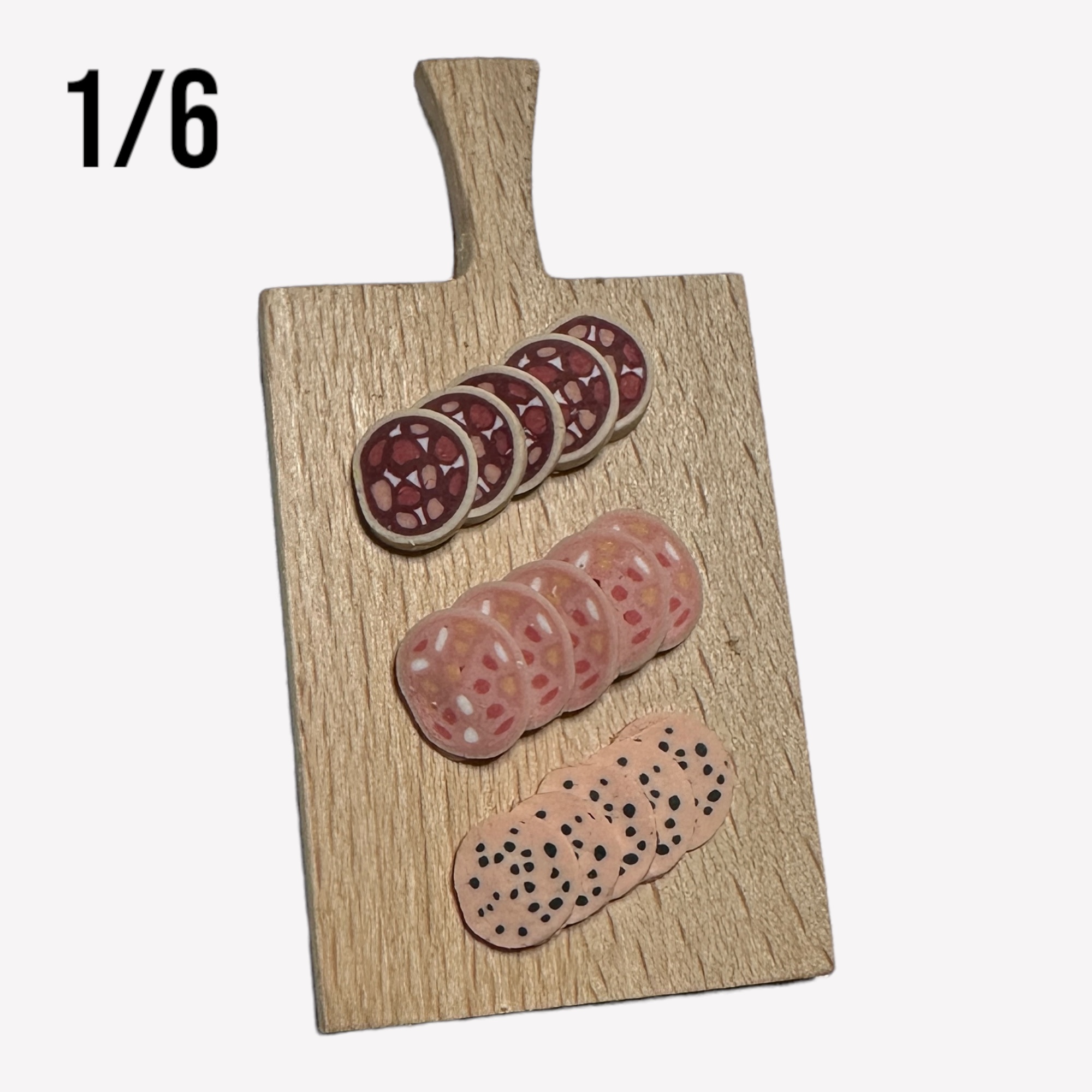 Product image 1 of the product “1/6 Wooden Tray with cold cuts ”