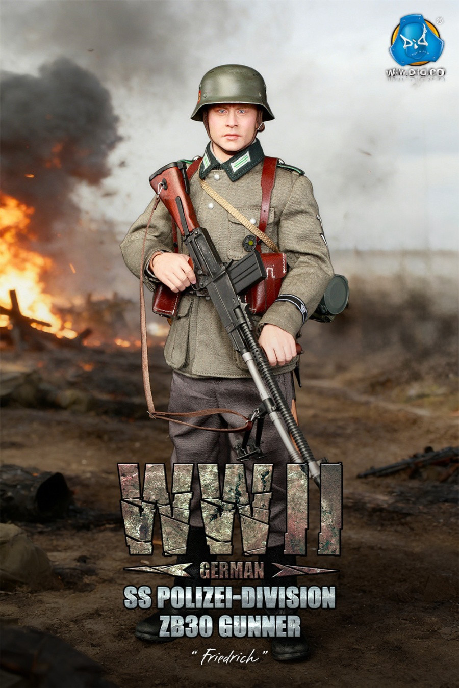  Product image 1 of the product “Friedrich - WWII German SS Polizei-Division ZB30 Gunner - in 1/6 scale ”