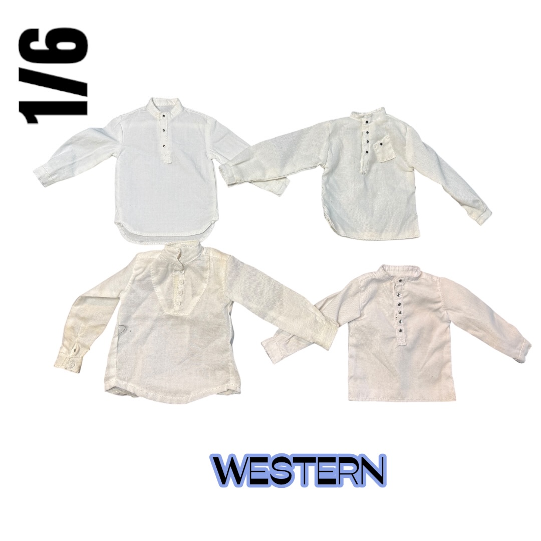  Product image 1 of the product “Westernshirt white Set of 4 Battleworn 1:6 ”