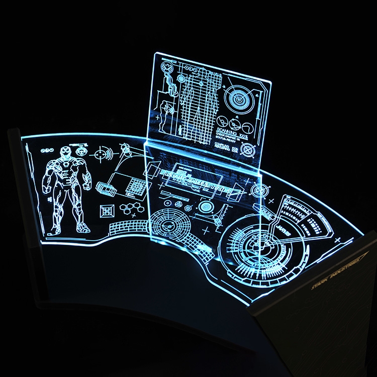  Product image 1 of the product “LED Light Up Stark Industries Workshop Test Desk 2.0 (Blue) ”