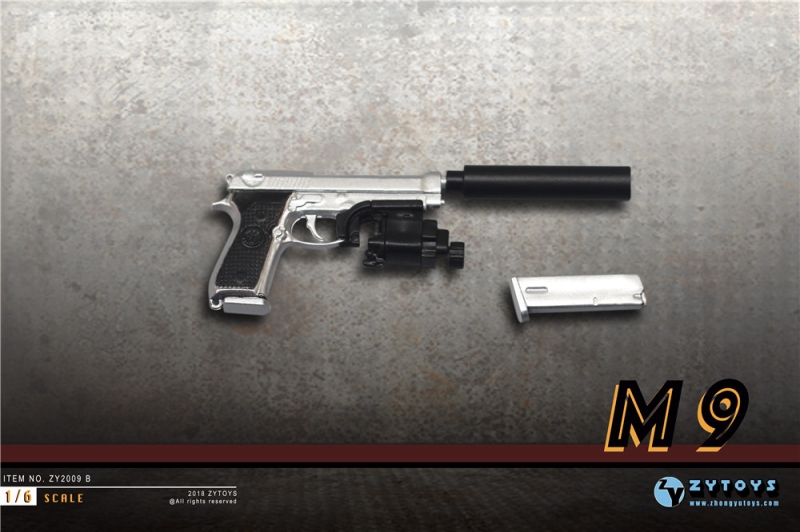  Artikelbild 1 des Artikels “M9 Pistol (Silver) Kunststoff im Maßstab 1:6 “