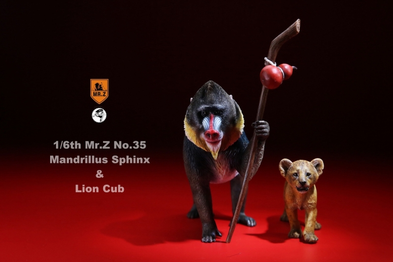  Product image 1 of the product “Mandrillus Sphinx & Lion Cub Set - 1/6 scale ”
