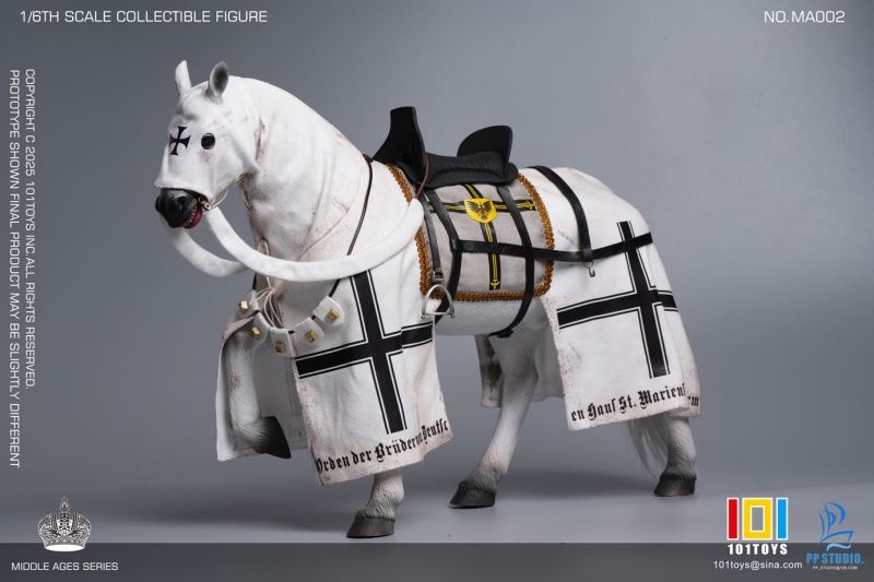  Artikelbild 1 des Artikels “1/6  Medieval Teutonic Warhorse (White) “