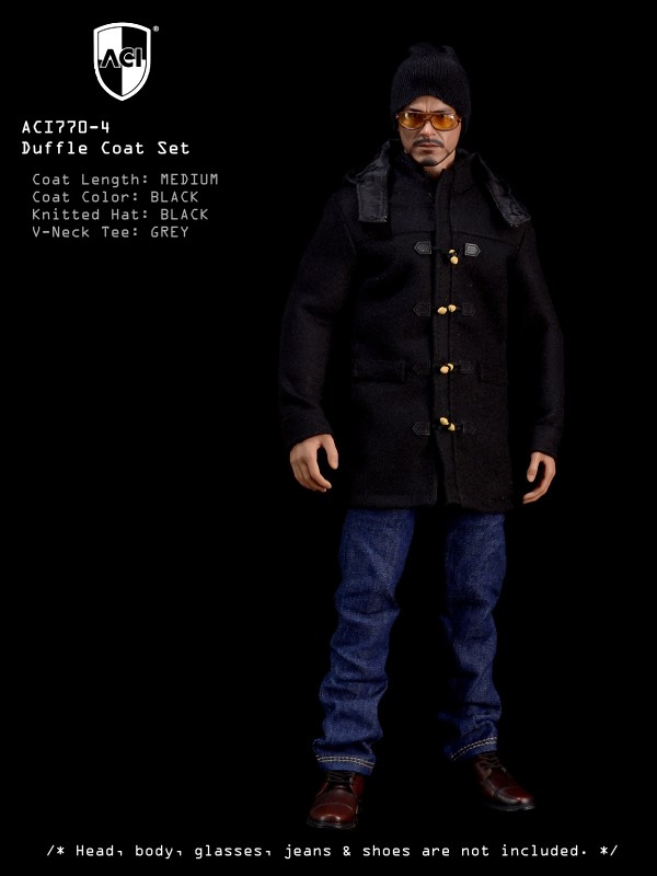  Product image 1 of the product “Medium Duffle Coat Set (Black) Toni 1/6 ”