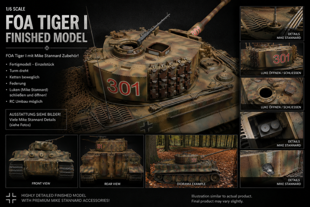  Artikelbild 1 des Artikels “Tiger I Panzer aus ABS mit Mike Stannard Zubehör 1:6 “