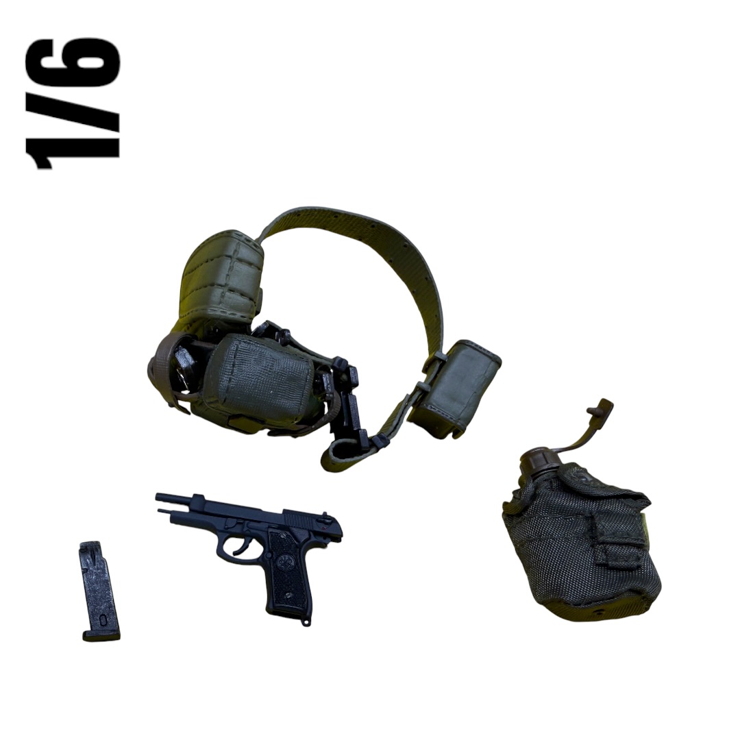  Product image 1 of the product “1/6 Scale U.S. Army ALICE Web Belt & Canteen Set ”
