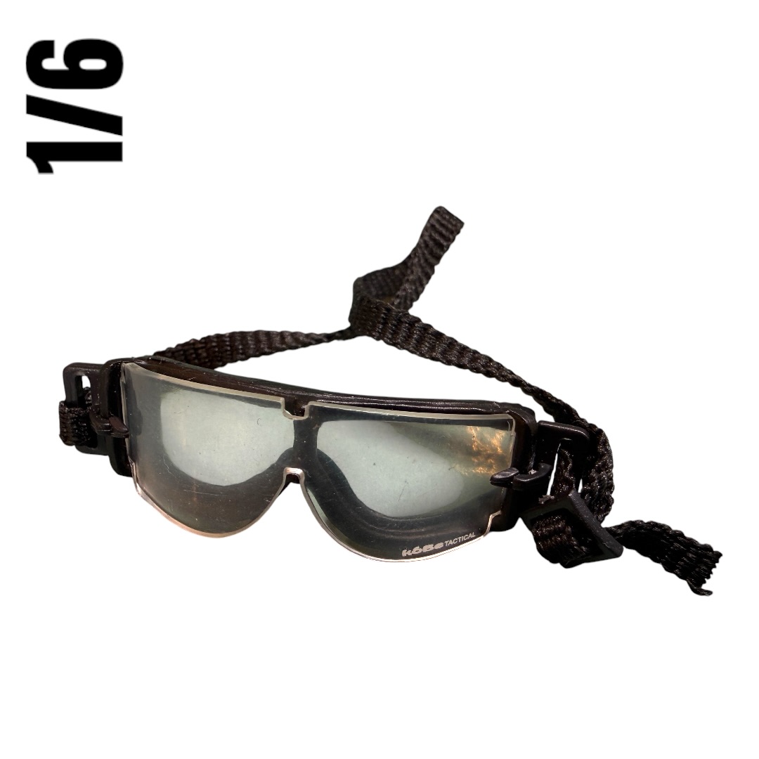  Product image 1 of the product “1/6 Scale ESS Tactical Ballistic Goggles – Black / Smoke Lens. ”