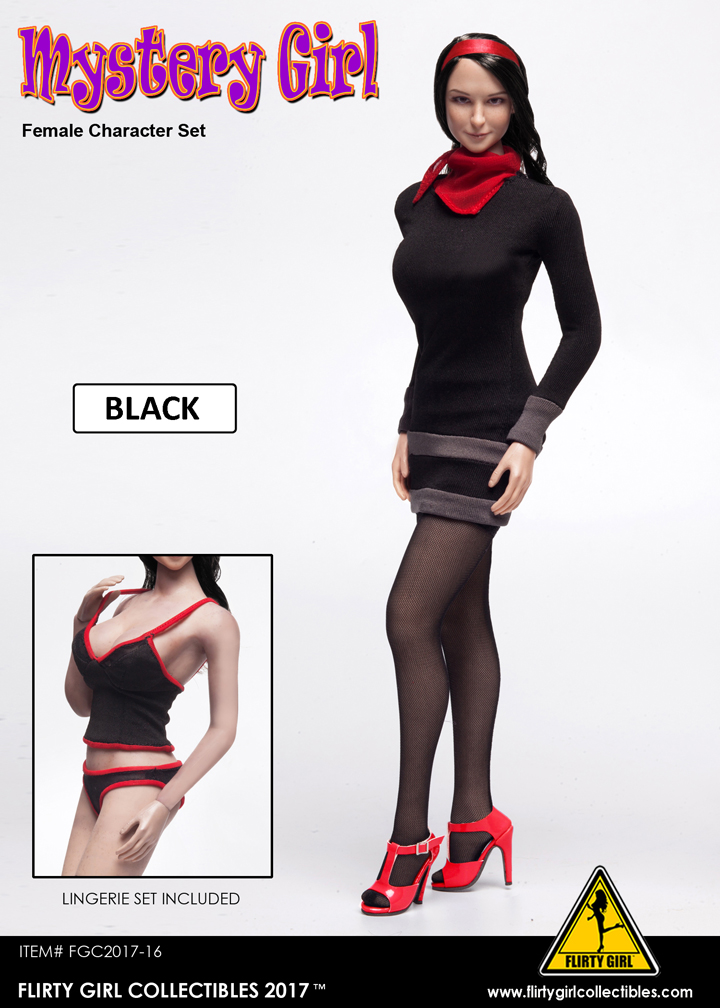  Artikelbild 1 des Artikels “Mystery Girl 2 Set (Black) Maßstab 1:6 mit Kopf “