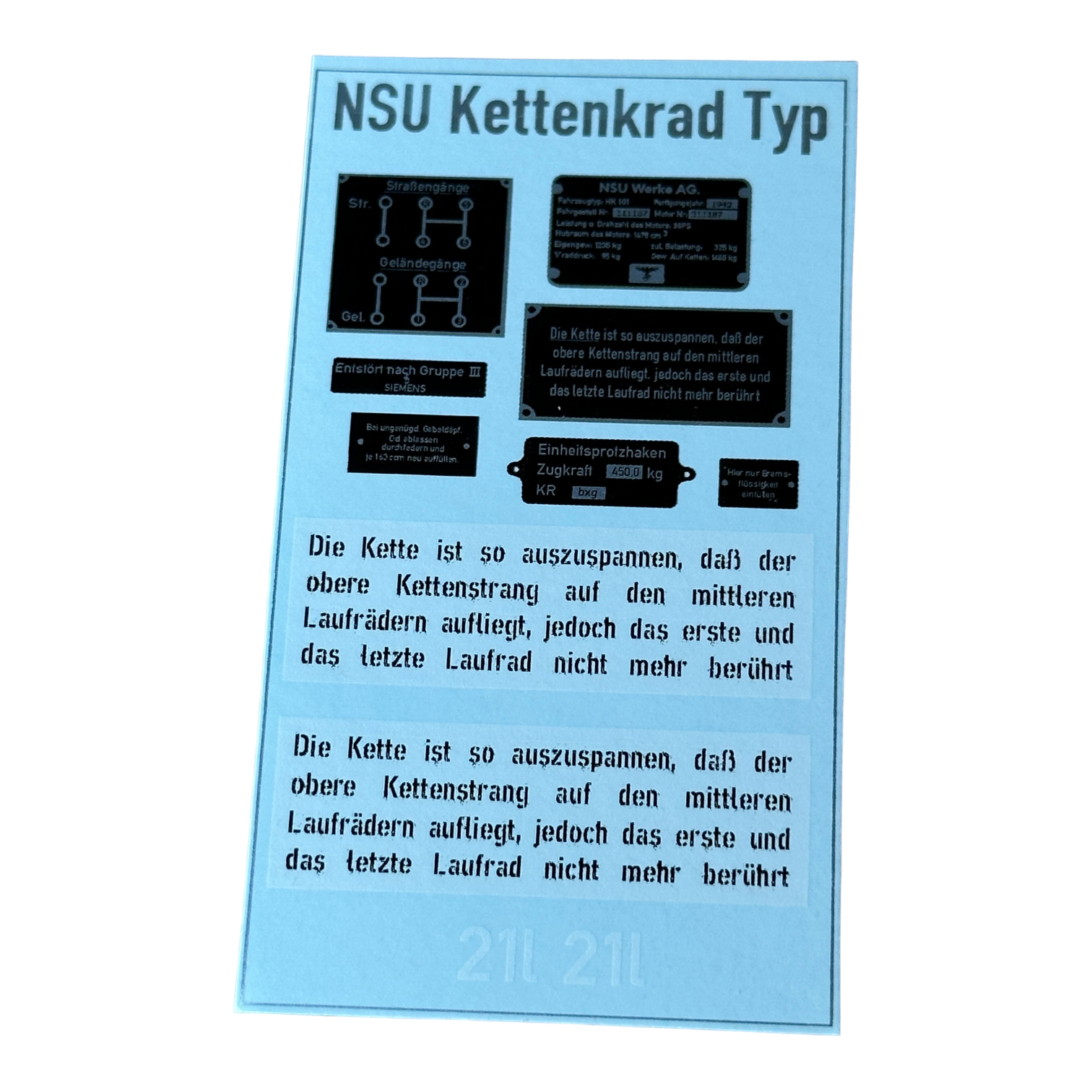  Product image 1 of the product “1:6 Decal Kettenkrad ”