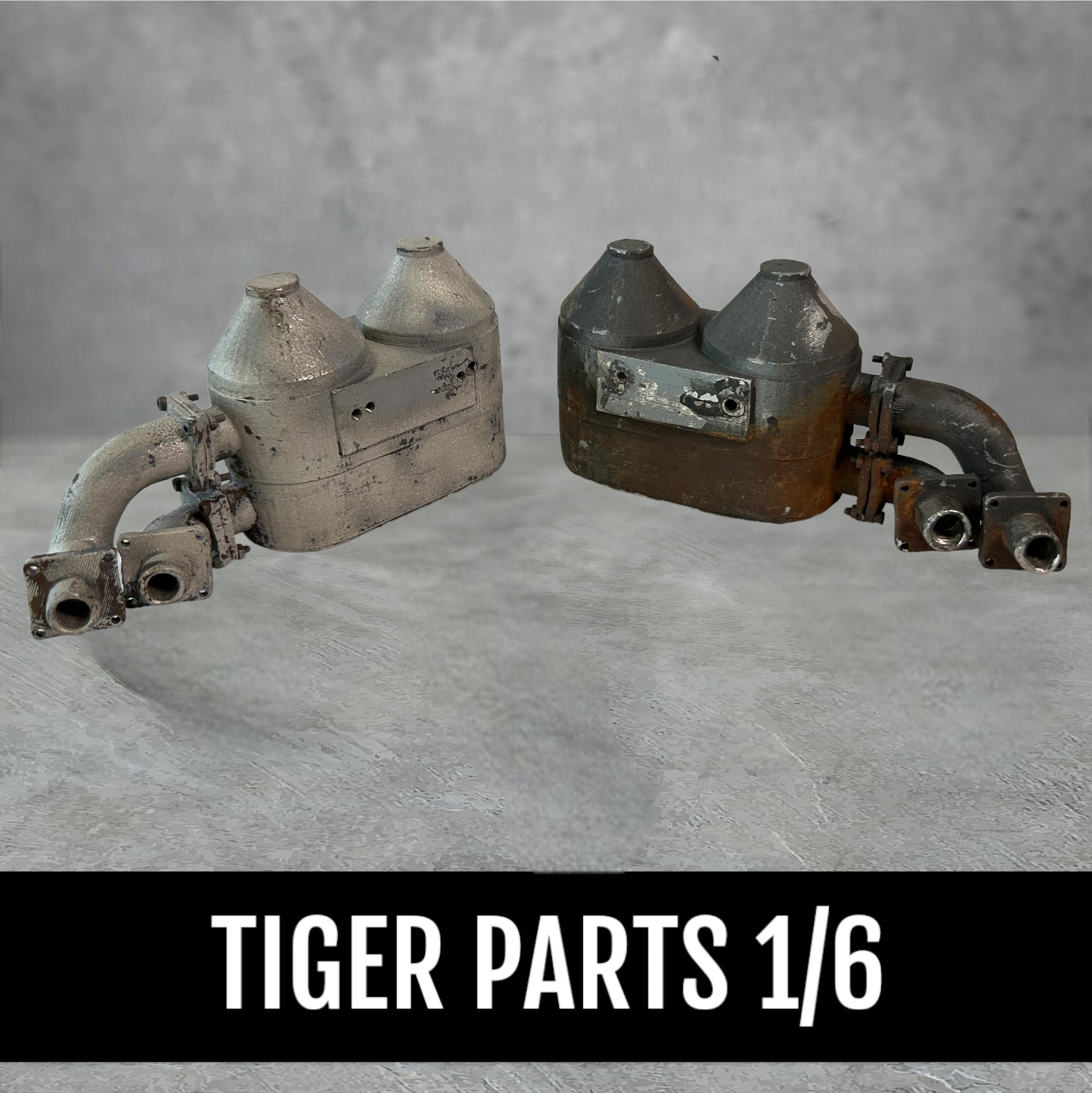  Artikelbild 1 des Artikels “Tiger I - Auspuff-Luftfilter aus Metall 1/6 (gealtert) “