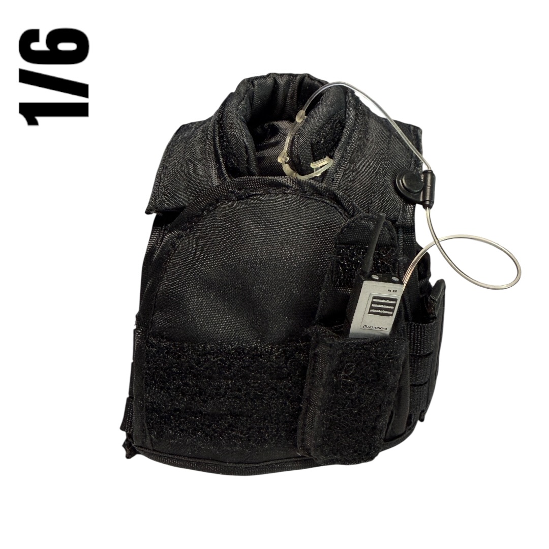  Product image 1 of the product “Police Tactical Vest Black  with radio  1/6 ”