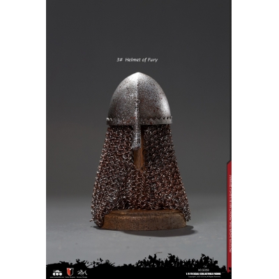  Product image 1 of the product “Worn Diecast Jihad Helmet Of Fury with Display Stand (Grey) ”
