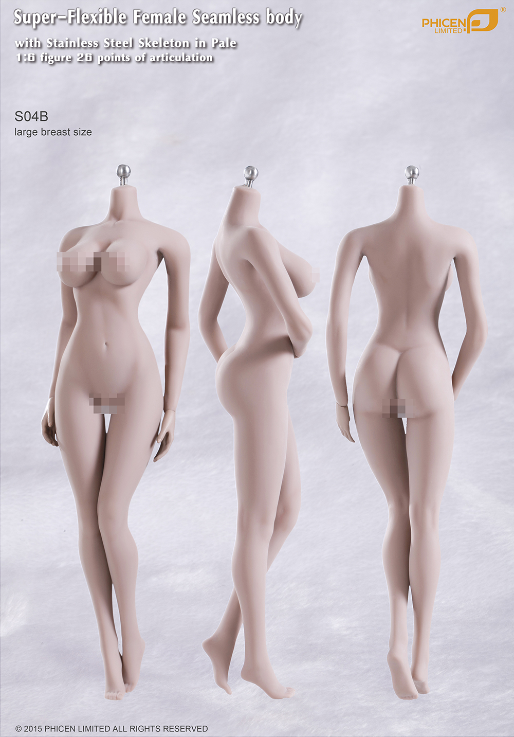  Product image 1 of the product “Super Flexible Female Seamless Body with Stainless Steel Skeleton in Pale (Large Breast Size) ”