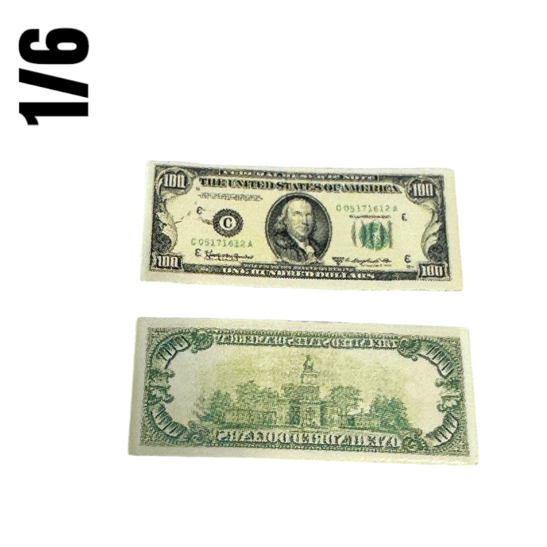  Product image 1 of the product “US Dollar bill  100 US double sided print 1/6 (1) ”