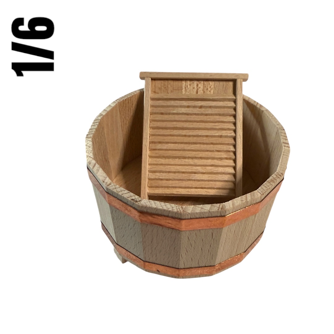  Product image 1 of the product “Waschwanne mit Brett aus Holz 1:6 ”