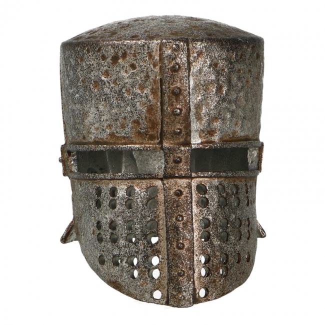  Product image 1 of the product “Worn Diecast Knight Templar Bachelor Helmet (Grey) 1/6 ”