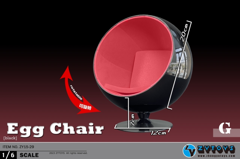  Artikelbild 2 des Artikels “1:6 Egg Chair (Black) “
