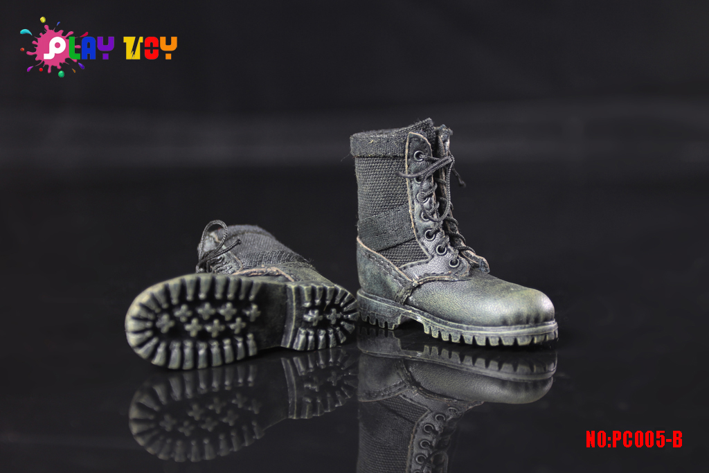  Product image 2 of the product “Black Boots. Canvas and leather ”