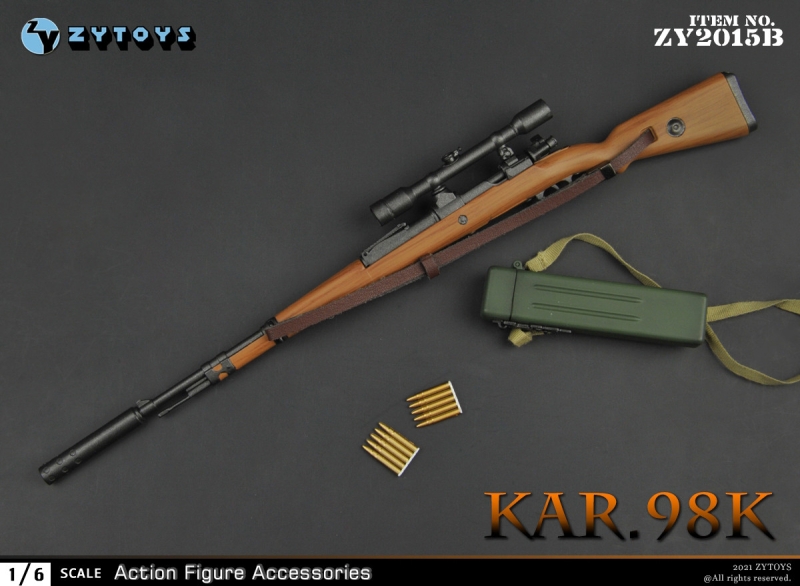  Artikelbild 2 des Artikels “1/6 Karabiner 98K Rifle K98 mit ZF, Behälter und Schalldämpfer  (Brown) “