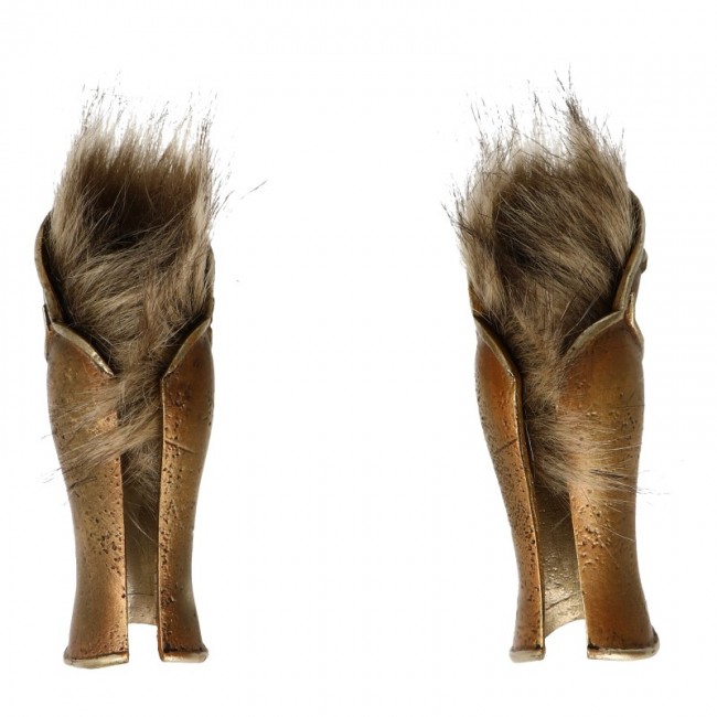 Product image 2 of the product “Diecast Leg Armors with Fur (Gold) (1:6) ”