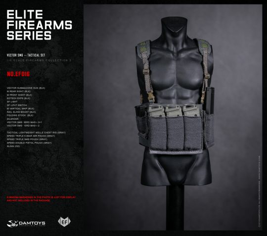  Product image 2 of the product “1/6 Elite Firearms Series 3 - Vector SMG Tactical Set (Blk) ”