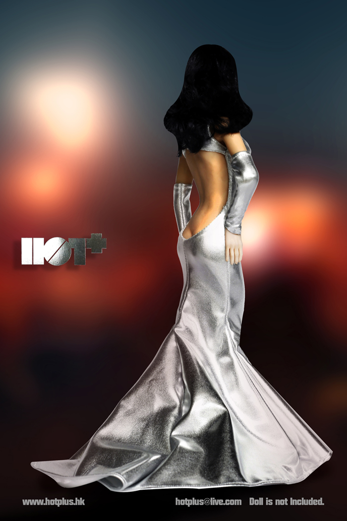  Product image 2 of the product “Female Evening Gown Dress Set (Silver) ”