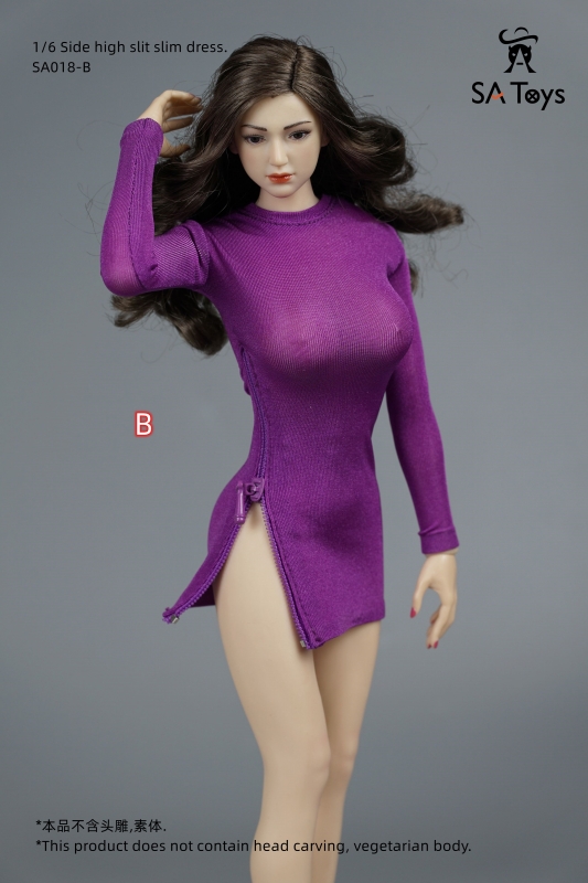  Artikelbild 2 des Artikels “Female Side High Slit Slim Dress (Purple) 1:6 “