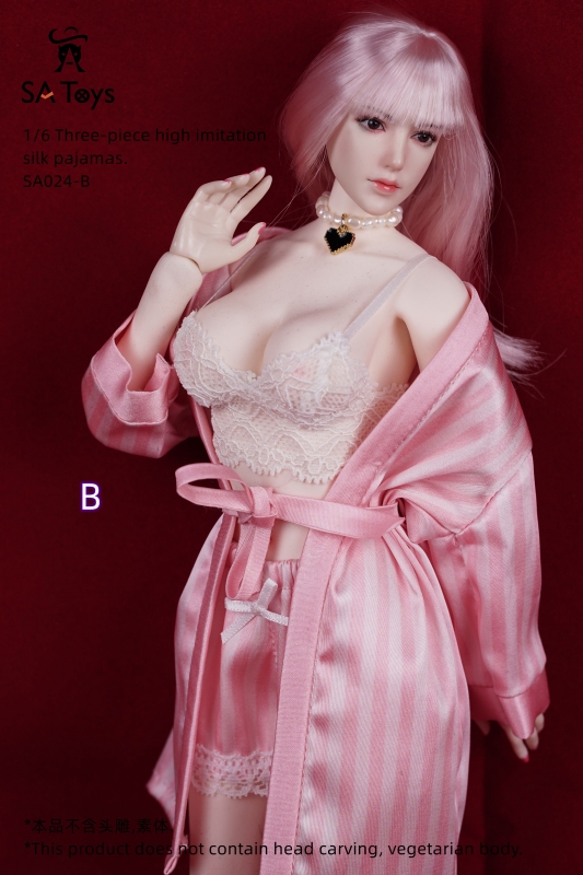  Product image 2 of the product “Female Silk Pajama Set (Pink) 1:6 ”