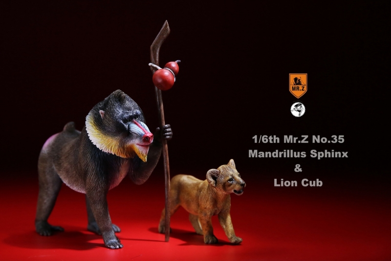  Product image 2 of the product “Mandrillus Sphinx & Lion Cub Set - 1/6 scale ”