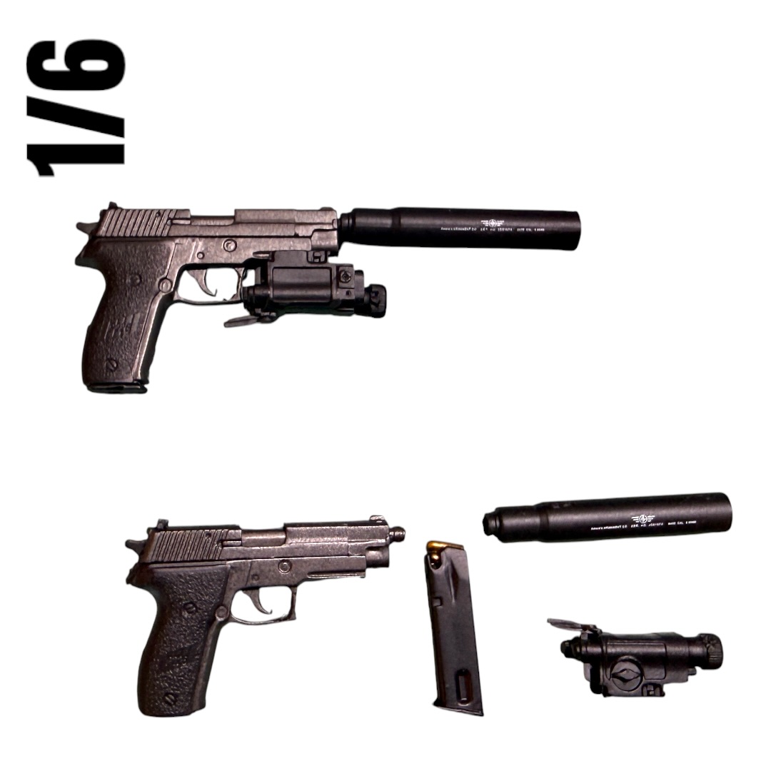  Artikelbild 2 des Artikels “1/6 Scale SIG Sauer Tactical Pistol Set with Suppressors, “