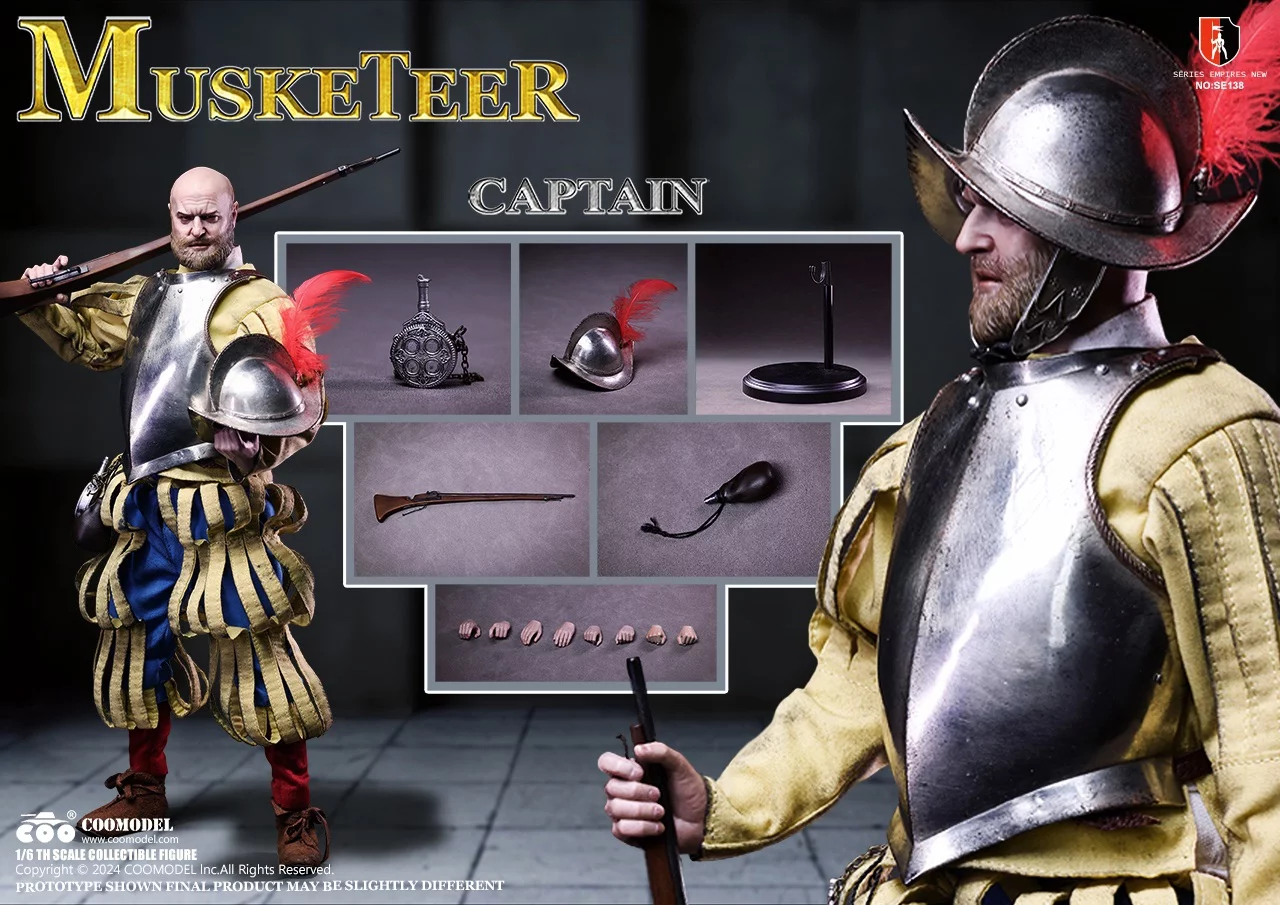  Product image 2 of the product “Spanish Conquistador Musketeer Sergeant Captain (Nickel Edition) ”