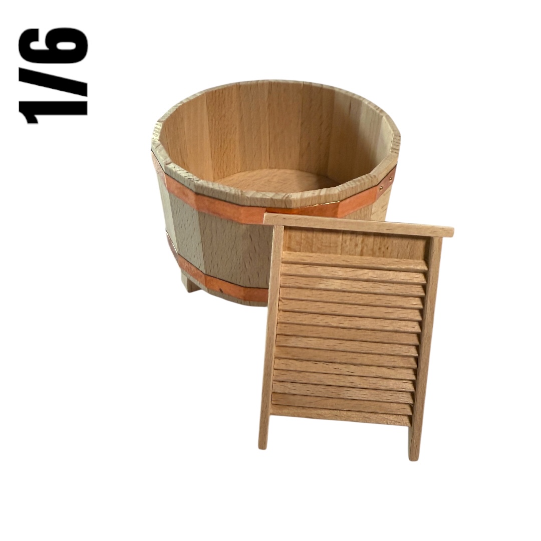  Product image 2 of the product “Waschwanne mit Brett aus Holz 1:6 ”