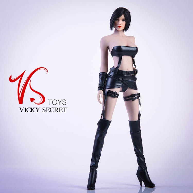  Product image 3 of the product “1/6 Sexy Leather Female Suit Set (Black) ”