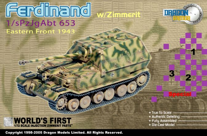  Artikelbild 3 des Artikels “1:72 Ferdinand, 1.Kompanie, sPzJgAbt.653, Orel Eastern Front, July 1943 “