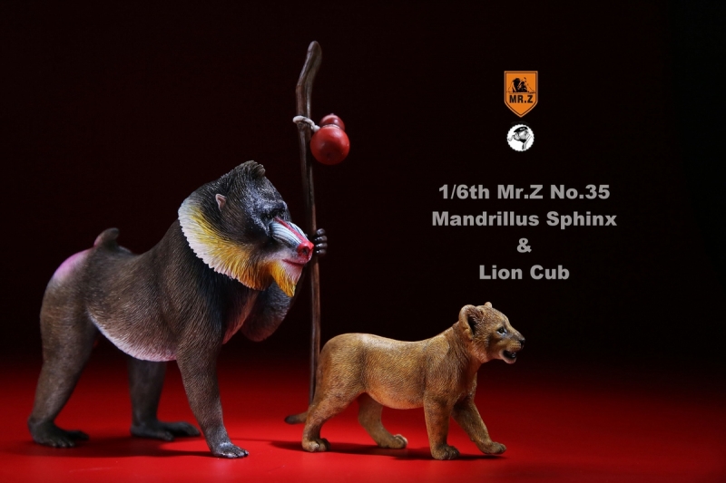  Product image 3 of the product “Mandrillus Sphinx & Lion Cub Set - 1/6 scale ”