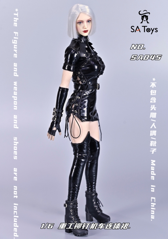  Artikelbild 3 des Artikels “Female Gothic Skinny Leather Suit Set (Black) 1:6 “