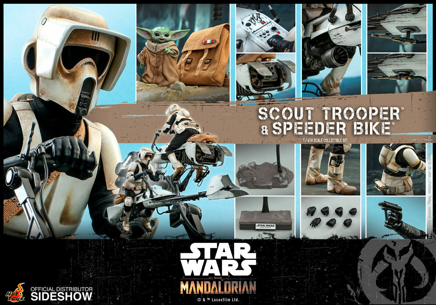  Product image 3 of the product “Star Wars: The Mandalorian - 1/6th scale Scout Trooper and Speeder Bike ”